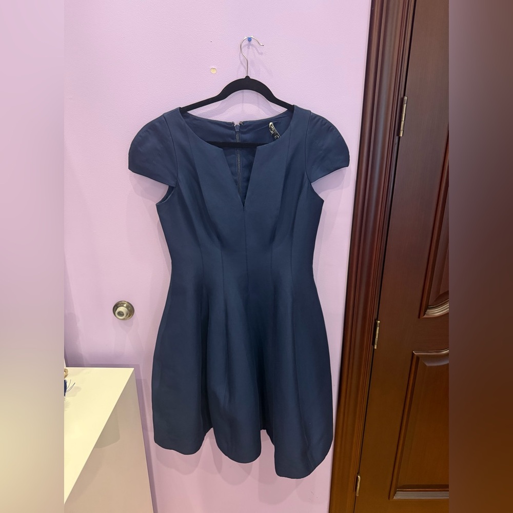 Halston Heritage Navy Tulip Mini Dress